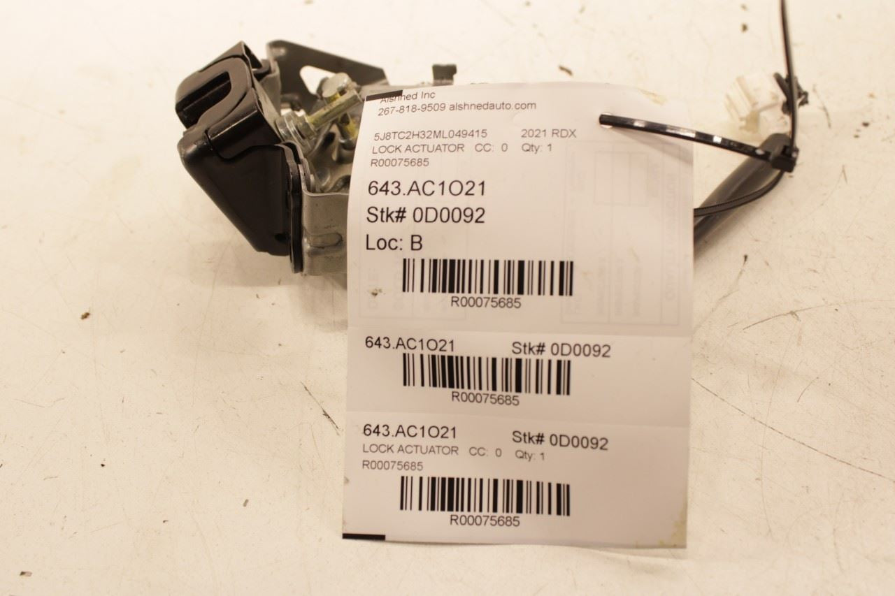 19-25 Acura RDX SH-AWD RR Trunk Liftgate Tailgate Back Door Lock Latch Actuator - Alshned Auto Parts