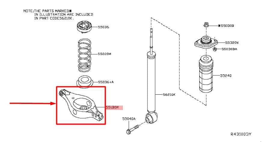 2013-24 Nissan Pathfinder RR Left Lower Control Arm Spring Perch 551B0-3JA0A OEM - Alshned Auto Parts