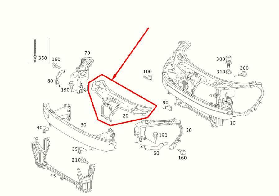 10-13 Mercedes-Benz S550 Radiator Support Upper Tie Bar Stiffener 221-620-01-72 - Alshned Auto Parts