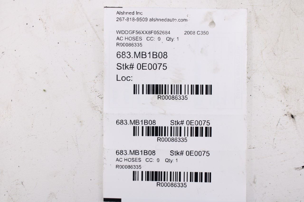 08-11 Mercedes-Benz C350 Sport AC Conditioning Suction Liquid Discharge Line Set - Alshned Auto Parts