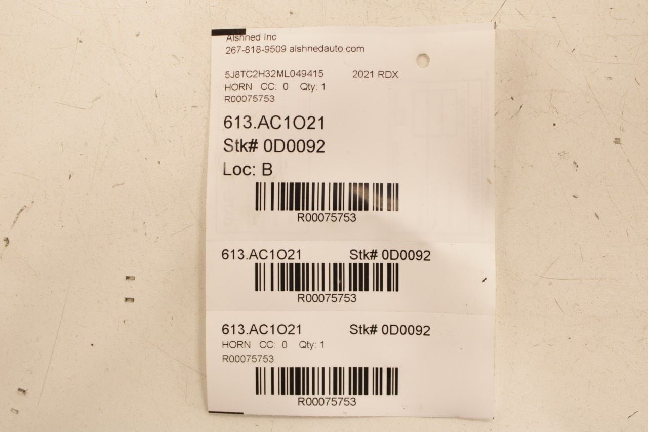 2019-2025 Acura RDX SH-AWD High and Low Note Horn w/ Bracket 38150-T6A-J01 OEM - Alshned Auto Parts