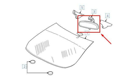 2012-2014 Jaguar XF Portfolio Interior Inside Rear View Mirror C2D16250 OEM - Alshned Auto Parts
