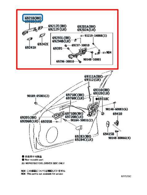 2013-2016 Lexus GS350 3.5L AWD Front Passenger Right Side Door Exterior Handle - Alshned Auto Parts