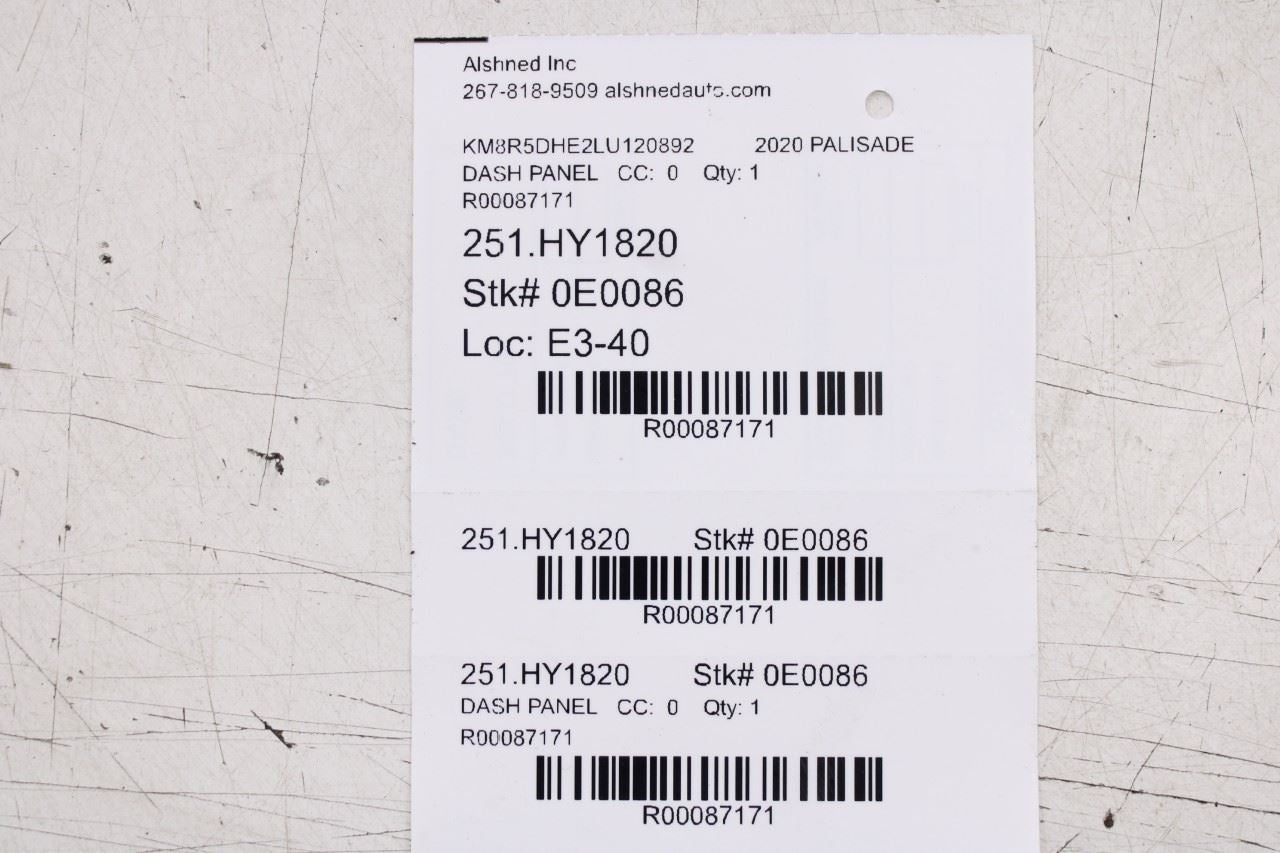 2020-2022 Hyundai Palisade Limited AWD Left Dash Knee Bolster Trim 84750S8410NNB - Alshned Auto Parts