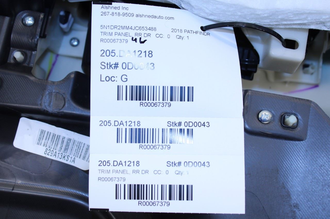 2014-2020 Nissan Pathfinder SV Rear Left Driver Door Trim Panel 829A1-3KS1A OEM - Alshned Auto Parts