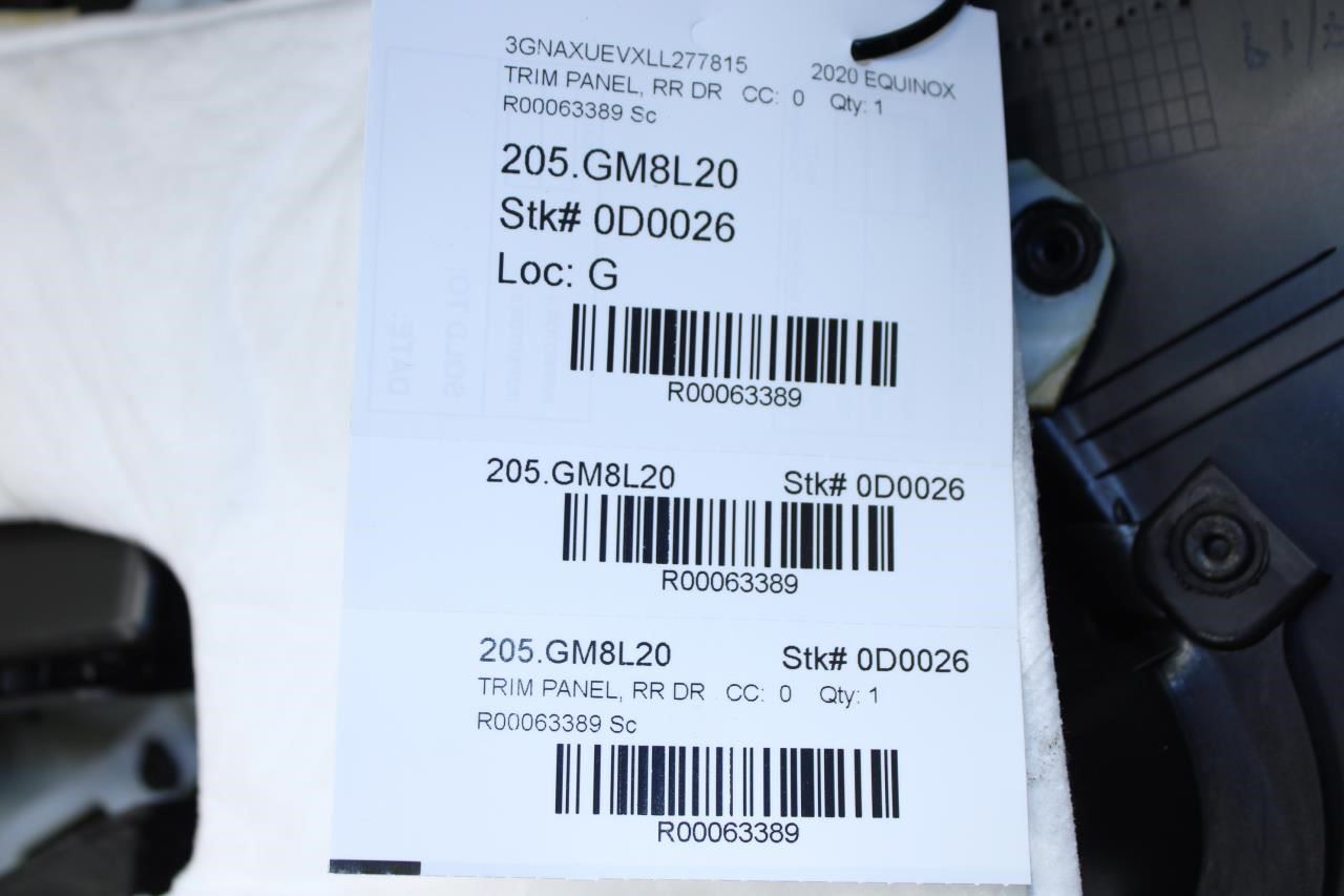 2018-2024 Chevrolet Equinox LT Rear Right Passenger Door Trim Panel 84673408 OEM - Alshned Auto Parts