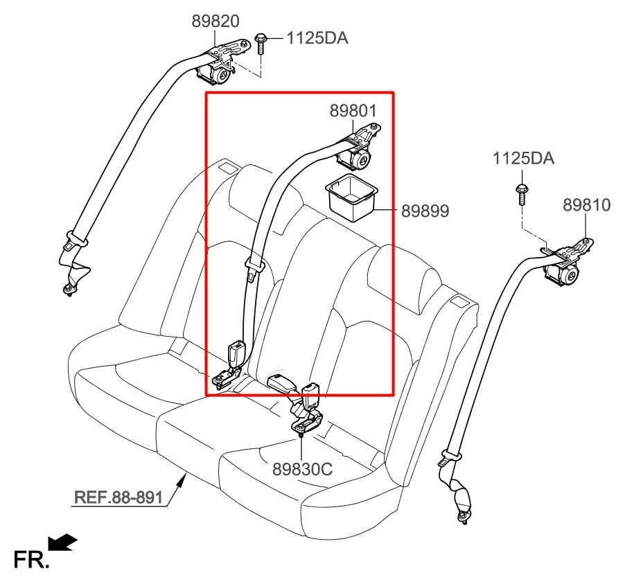 2016-20 Kia Optima LX 2.4L Rear Center 2nd Row Seat Belt Retractor 89850D5500WK - Alshned Auto Parts