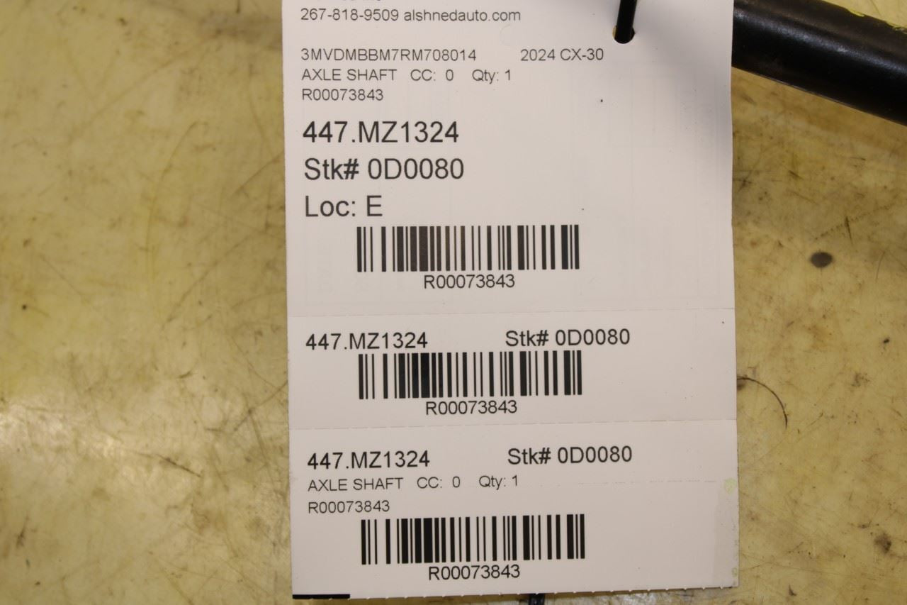 2024-25 Mazda CX-30 2.5 S AWD Rear Right Passenger Side CV Axle Drive Half Shaft - Alshned Auto Parts