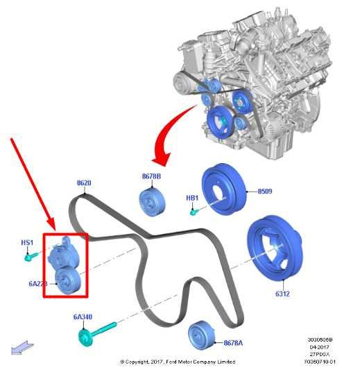 2015-25 Ford F150 XL 2.7L Engine Motor Drive Belt Tensioner Pulley FL3E-6A228-AC - Alshned Auto Parts