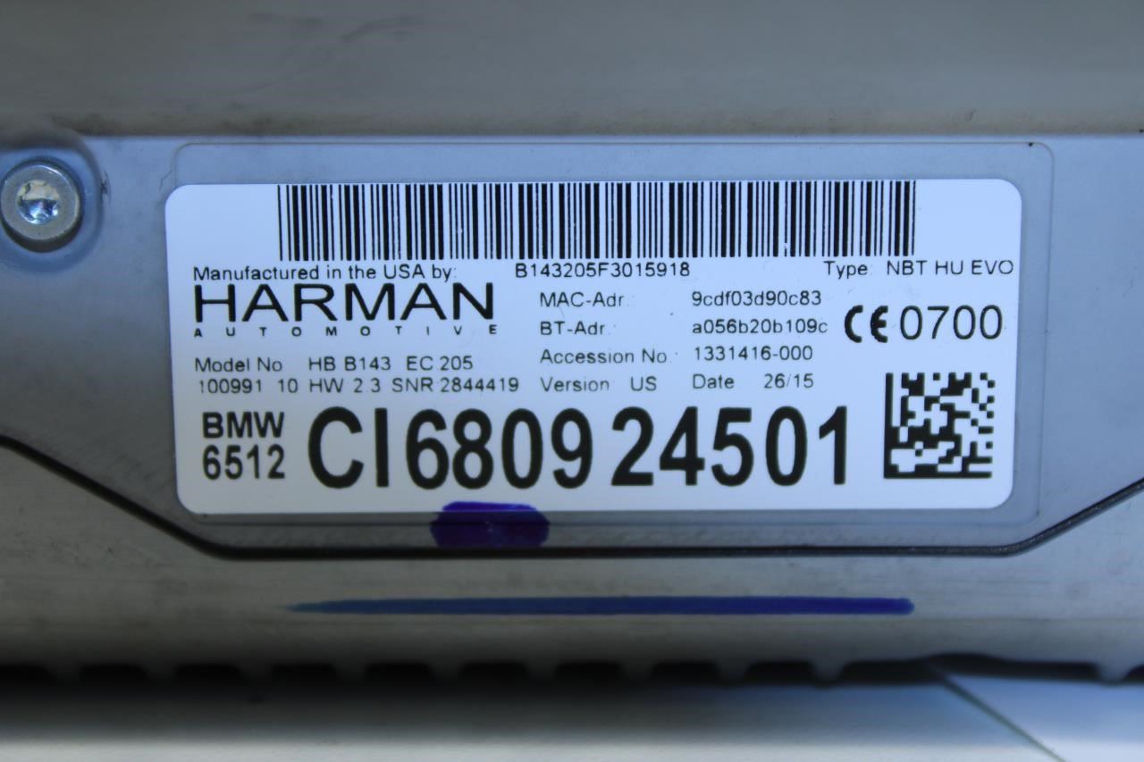 2015-2016 BMW 435i Gran Coupe xDrive Harman Audio Radio Receiver 65-12-6-809-245 - Alshned Auto Parts