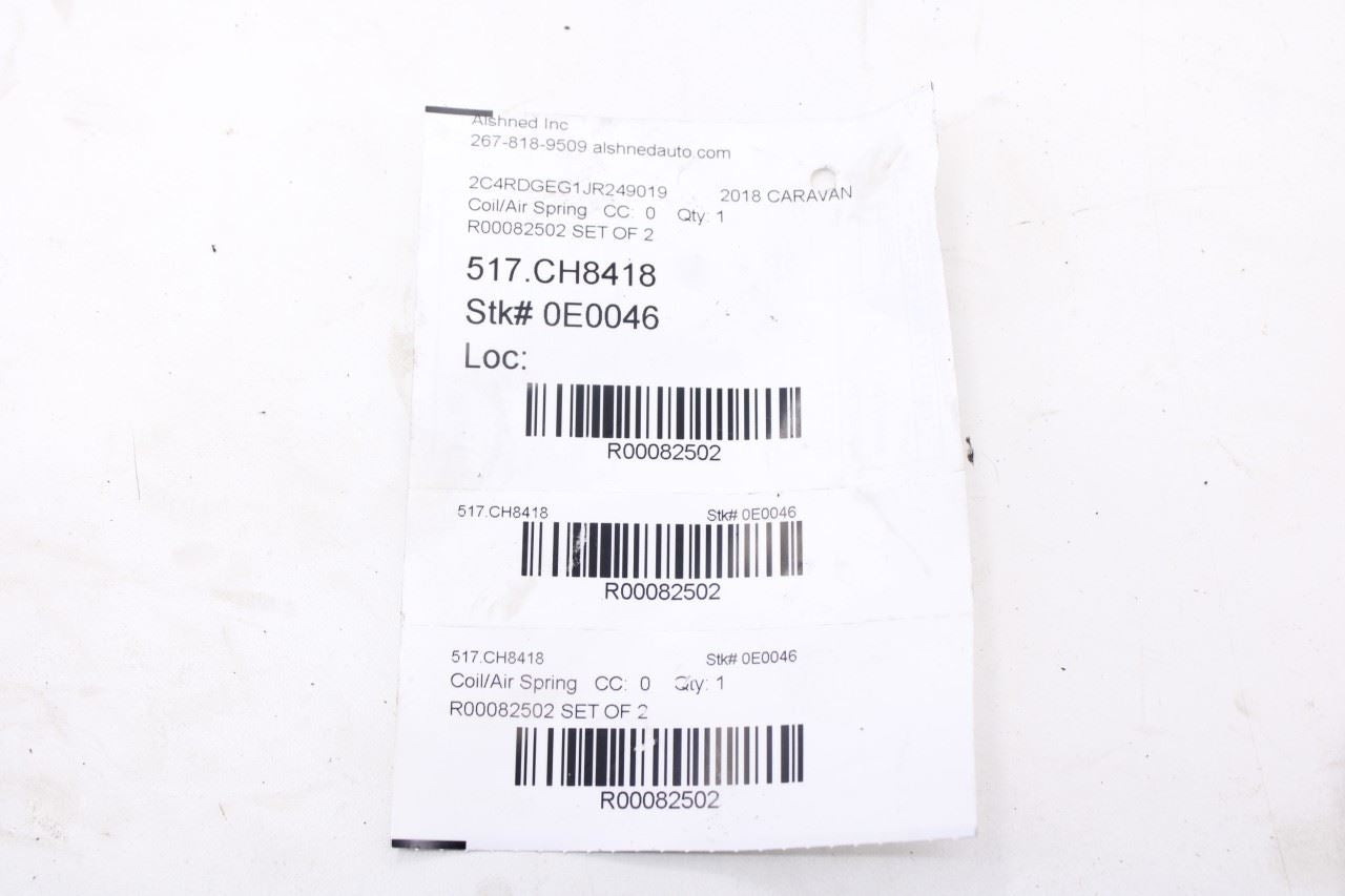 2012-2019 Dodge Grand Caravan GT Rear Right and Left Driver Side Coil Spring Set17