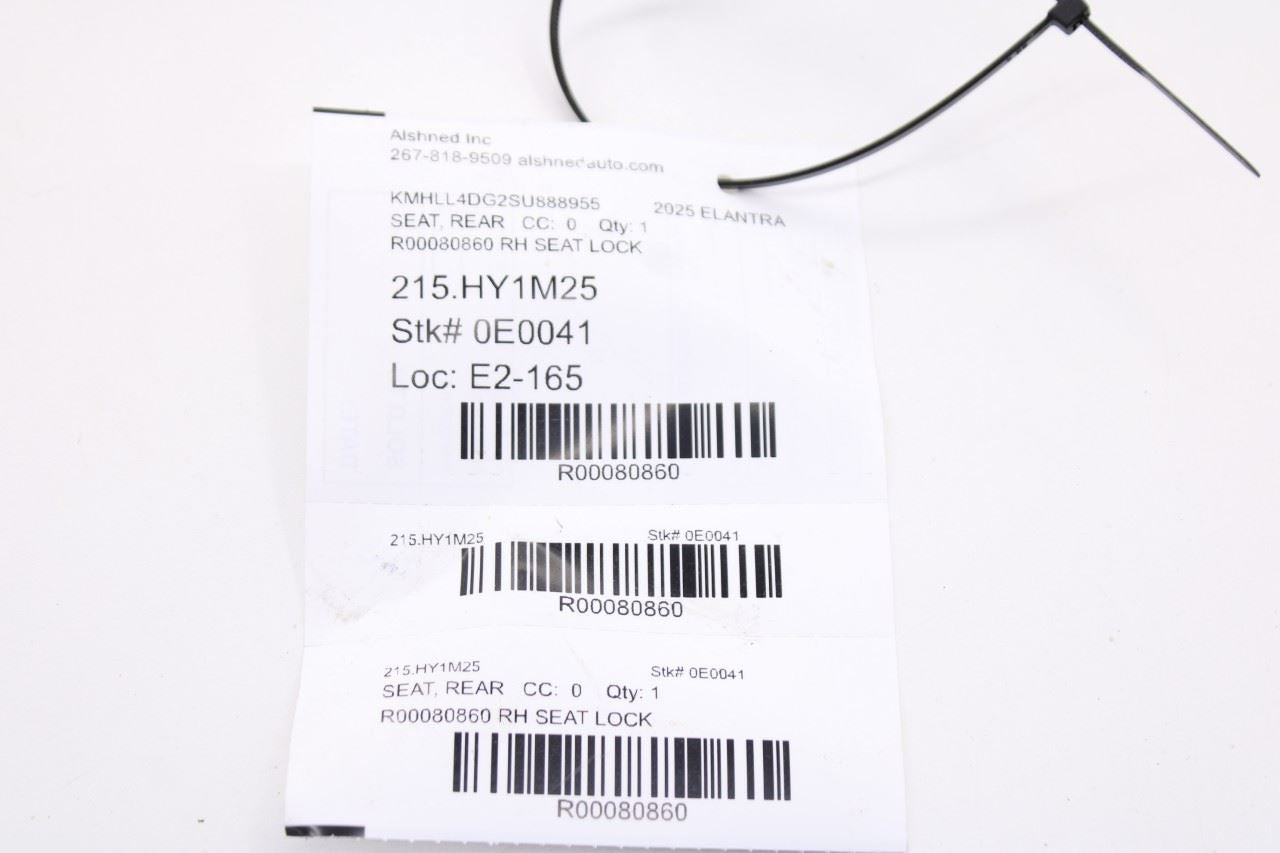 21-25 Hyundai Elantra SE Rear RH Side 2nd Row Seat Lock Latch w/ Release Handle - Alshned Auto Parts