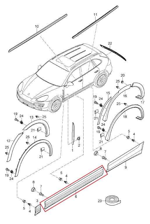 2011-18 Porsche Cayenne S Front Right Door Lower Garnish Molding 95855978804G2X1