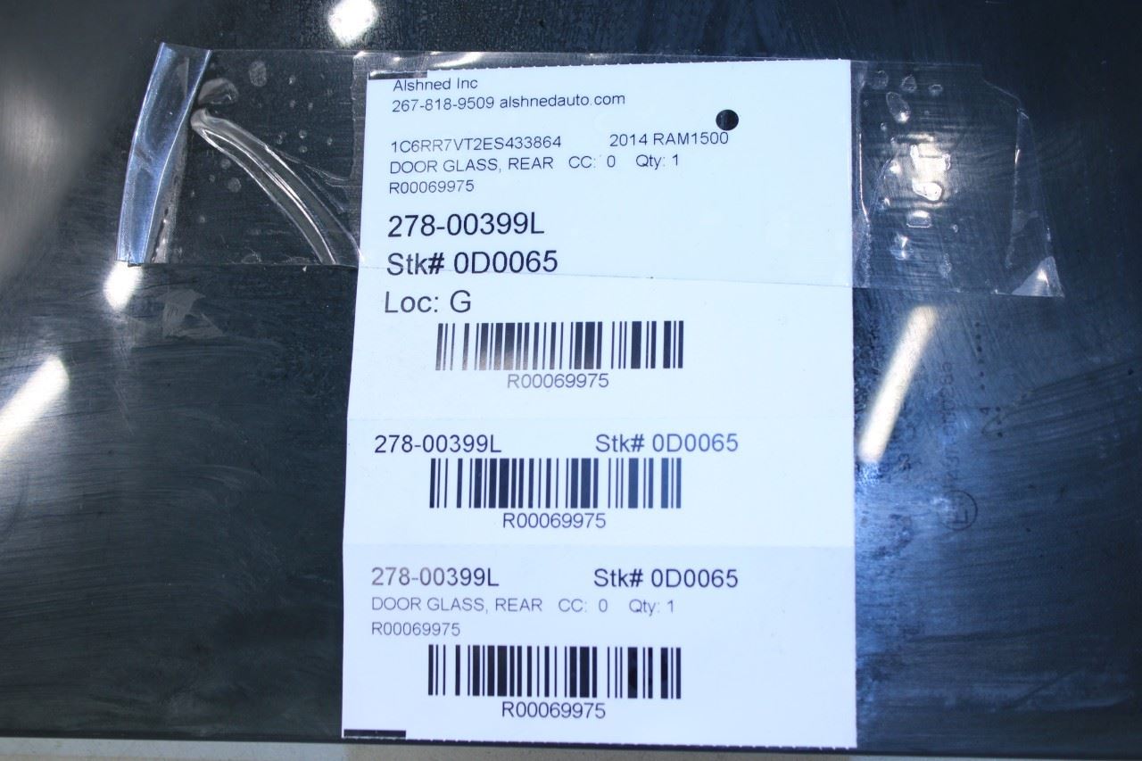 2011-2018 RAM 1500 Crew Cab Laramie Rear Left Door Window Glass 55112403AB OEM - Alshned Auto Parts