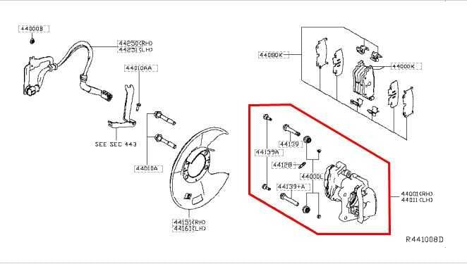 2019-24 Nissan Altima SL FWD Rear Right Side Brake Disc Caliper 44000-6CA0B OEM - Alshned Auto Parts