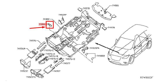 2013-2019 Nissan Pathfinder Front Carpet Cover Trim Panel Floor 749A0A-3JA0A OEM - Alshned Auto Parts