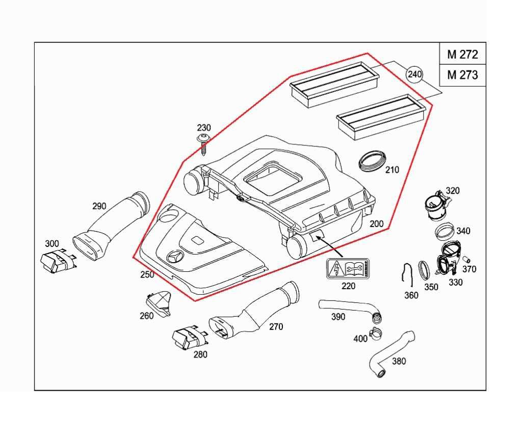2006-09 Mercedes-Benz CLK350 3.5L Engine Cover Panel and Air Cleaner 27309006011