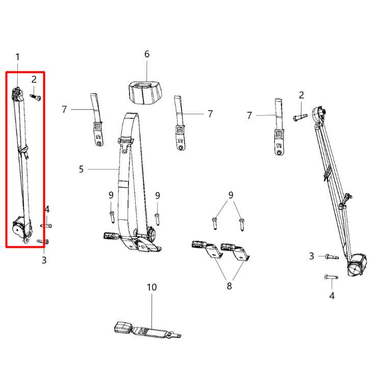 2013-19 Ram 1500 Big Horn Crew Cab Rear Passenger RH 2nd Row Seat Belt Retractor - Alshned Auto Parts