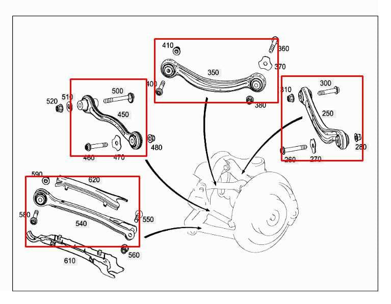 08-23 Mercedes-Benz C300 4Matic AWD Rear Suspension LH Side Control Arm Set of 5 - Alshned Auto Parts