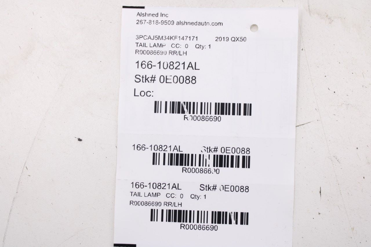 19-24 Infiniti QX50 ESSENTIAL Rear Left Driver Side Tail Light Lamp 26555-5NA0A - Alshned Auto Parts