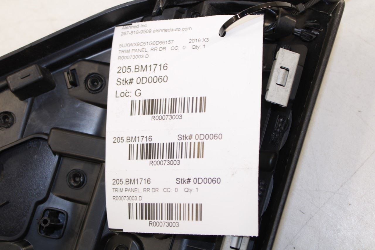 2011-2017 BMW X3 xDrive28i Rear Right Side Door Trim Panel 51427279930 OEM *ReaD - Alshned Auto Parts