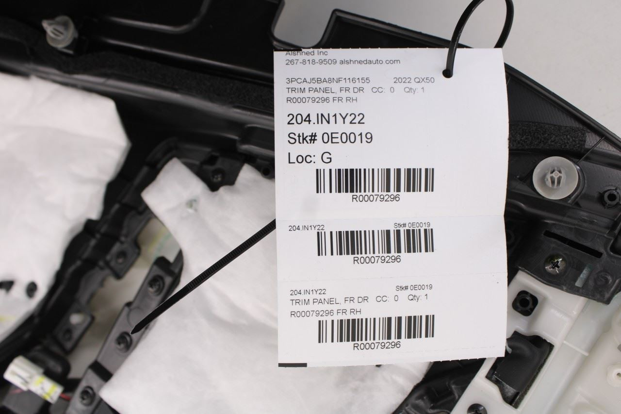 2019-2022 Infiniti QX50 LUXE Front Right Side Door Trim Panel 809A0-5ND0B OEM - Alshned Auto Parts