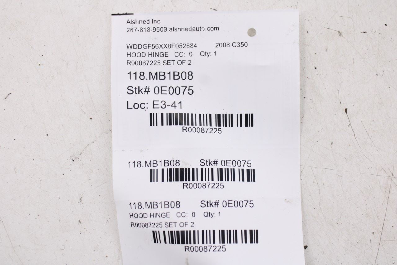 08-14 Mercedes-Benz C350 Sport Front Right and Left Hood Hinge w/ Lift Cylinder - Alshned Auto Parts