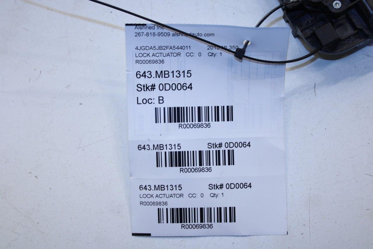 2012-15 Mercedes-Benz ML350 Rear RH Side Door Lock Latch Actuator w/ Handle Base15