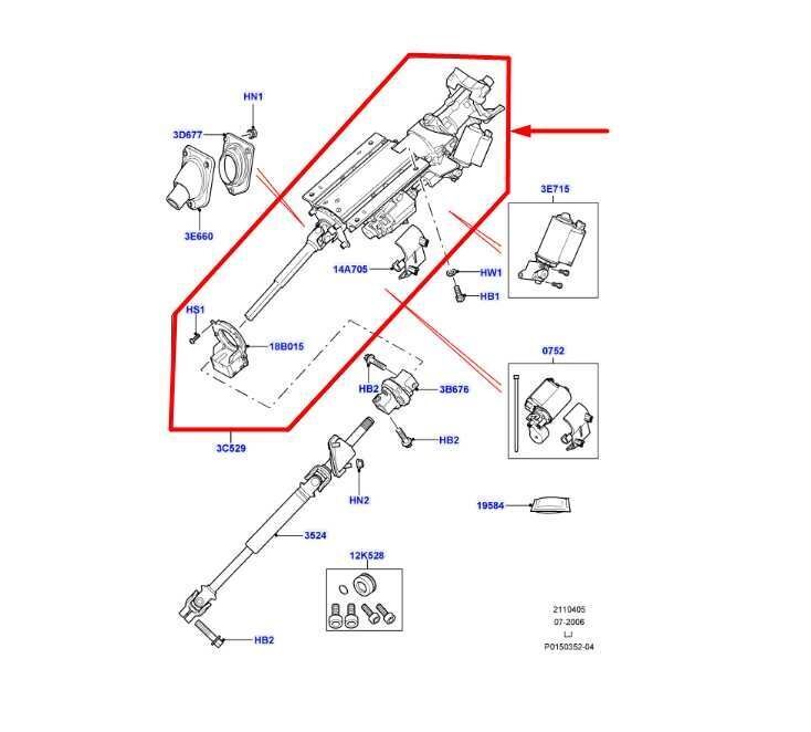 2007-2009 Land Rover Range Rover 4.2L Steering Column Assembly QMB500800 OEM - Alshned Auto Parts