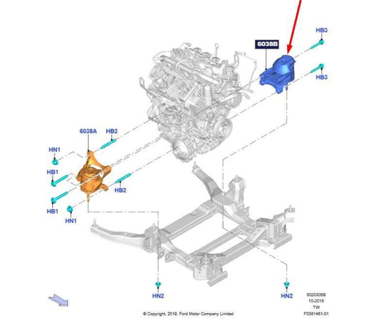 2020-2026 Ford Explorer Interceptor 3.0L AWD Left Engine Support Mount Bracket - Alshned Auto Parts