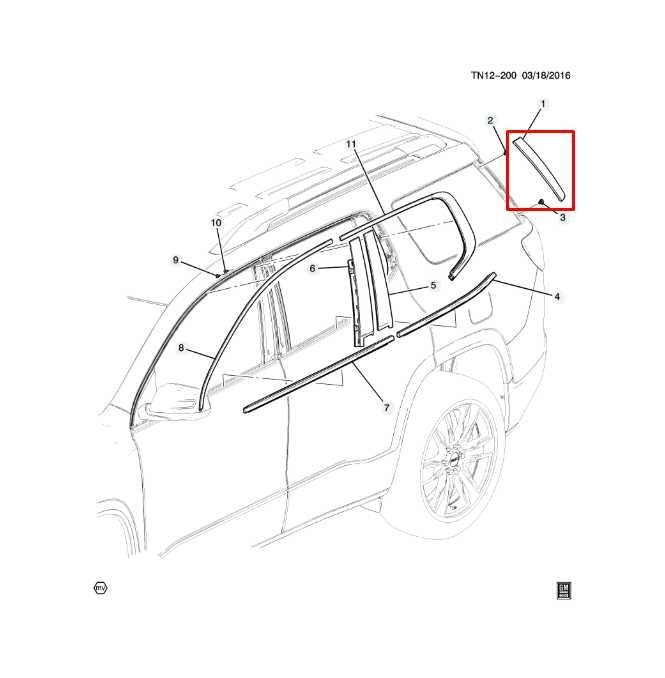 2017-23 GMC Acadia SLT-1 RR RH Quarter Upper Applique D Pillar Molding 23508212 - Alshned Auto Parts