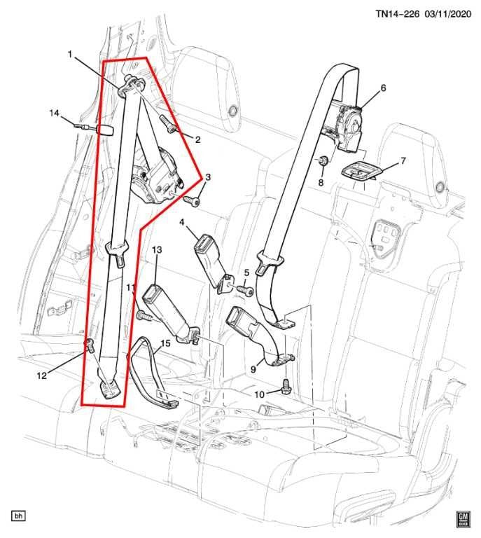2017-23 GMC Acadia SLT-1 3.6L Rear Passenger RH Side 2nd Row Seat Belt Retractor - Alshned Auto Parts