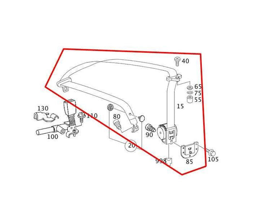 2006-09 Mercedes-Benz CLK 350 Rear Passenger RH Side 2nd Row Seat Belt Retractor - Alshned Auto Parts