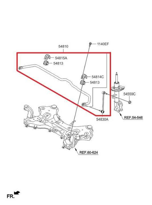 2015-20 Kia Sorento EX 3.3L AWD Front Suspension Stabilizer Sway Bar 54810-C5000 - Alshned Auto Parts