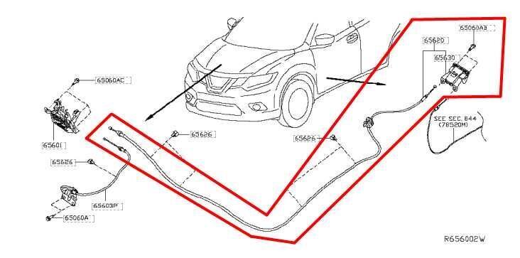 2014-2018 Nissan Rogue Front Hood Bonnet Release Cable w/ Handle 65621-4BA0A OEM - Alshned Auto Parts