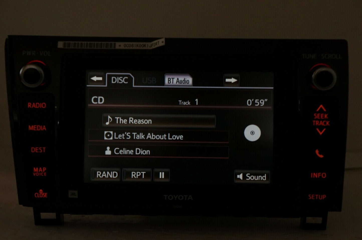 2013 2014 Toyota Sequoia Tundra Navigation Radio Receiver 86107-0C021 OEM E7044 - Alshned Auto Parts