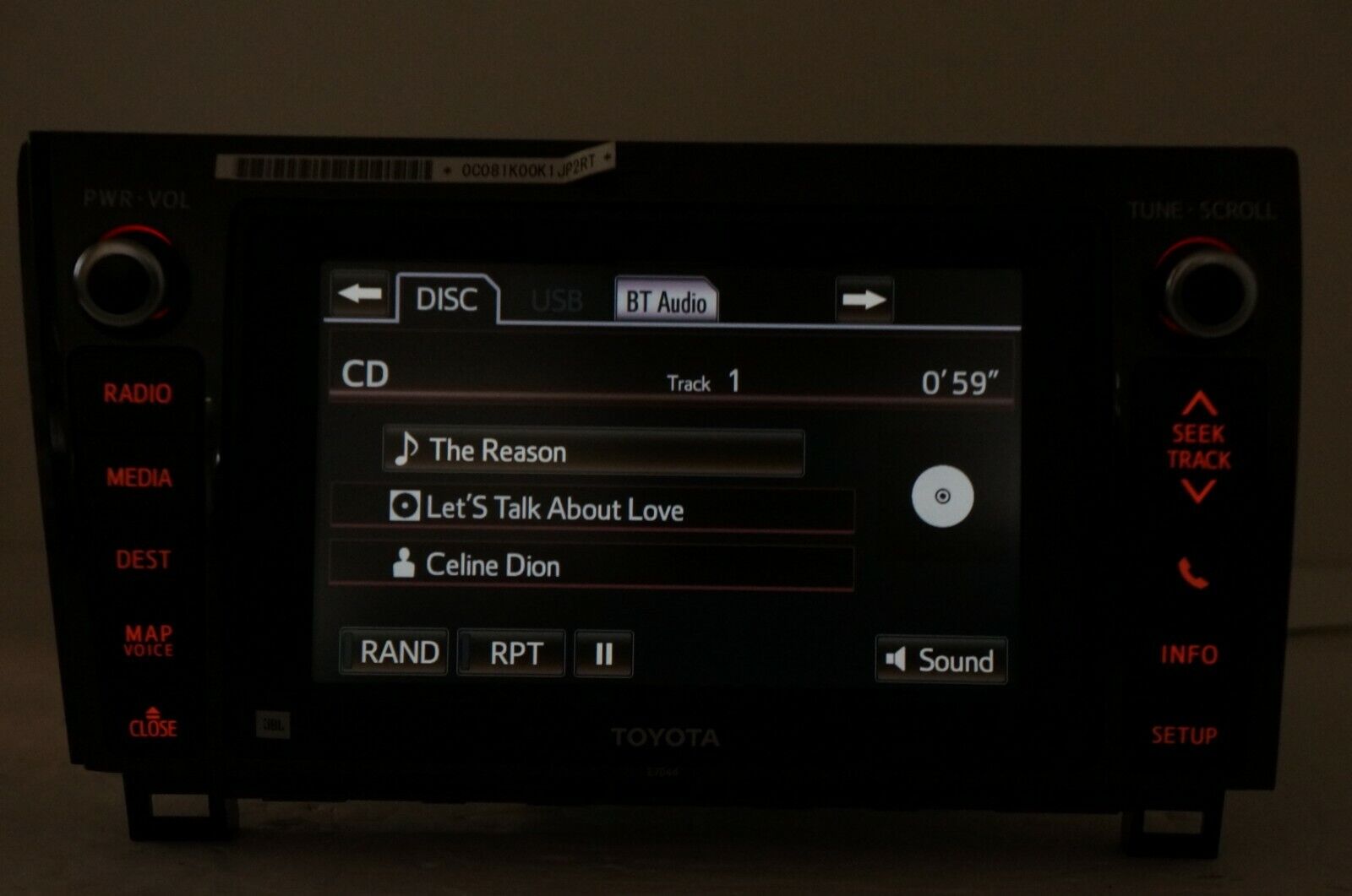 2013 2014 Toyota Sequoia Tundra Navigation Radio Receiver 86107-0C021 OEM E7044 - Alshned Auto Parts