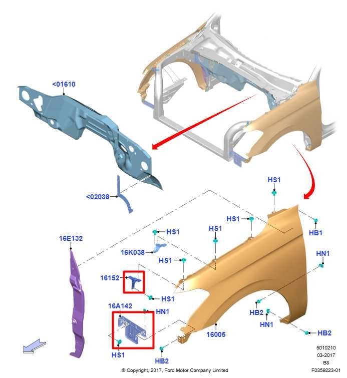 18-24 Ford Expedition Limited Front LH Side Fender Radiator Support Bracket Set - Alshned Auto Parts