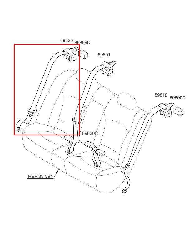 2011-15 Kia Optima LX 2.4L Rear Passenger Right Side 2nd Row Seat Belt Retractor1