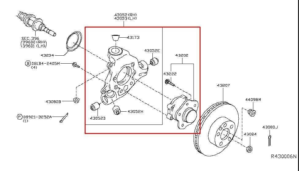 2016-20 Infiniti QX60 Rear Right Passenger Side Spindle Knuckle Hub 43018-1AA0A1