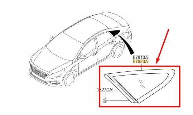 2015-2017 Hyundai Sonata Rear Left Quarter Panel Window Glass 87810-C2000 OEM - Alshned Auto Parts