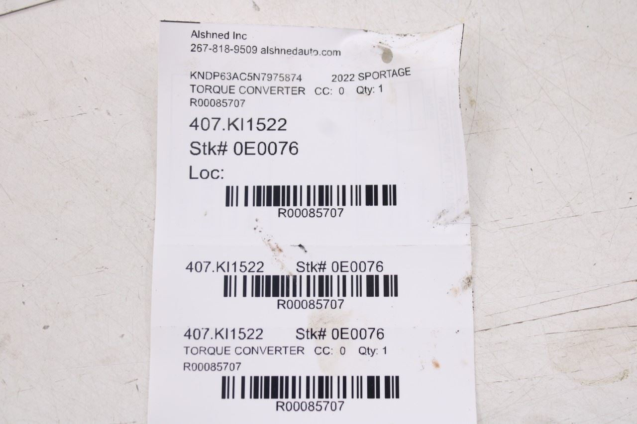 2020-2022 KIA Sportage Nightfall FWD Automatic Transmission Torque Converter OEM8