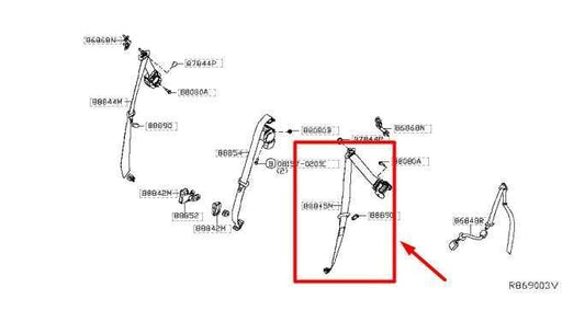 15-20 Nissan Rogue Rear Left Driver 2nd Row Seat Belt Retractor 88845-9TA5A OEM - Alshned Auto Parts