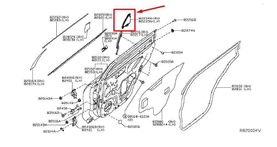 2014-2020 Nissan Rogue Rear RH Door Corner Triangle Molding Trim 82234-4BA0C OEM - Alshned Auto Parts