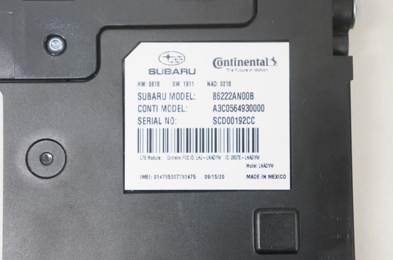 2020-2021 SUBARU LEGACY OUTBACK Telematic Unit 86222AN00B OEM *ReaD* - Alshned Auto Parts