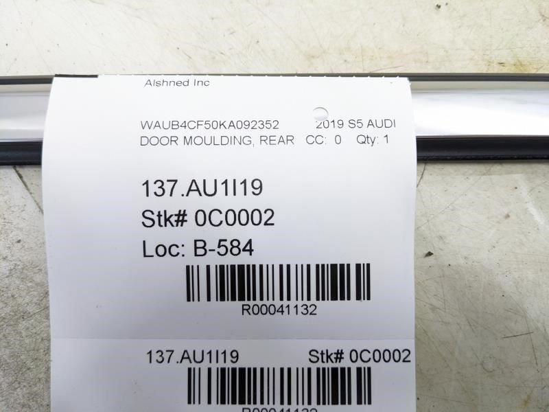 2018-2023 Audi S5 Rear Right Door Window Belt Molding Chrome 8W8-853-764-2ZZ OEM - Alshned Auto Parts