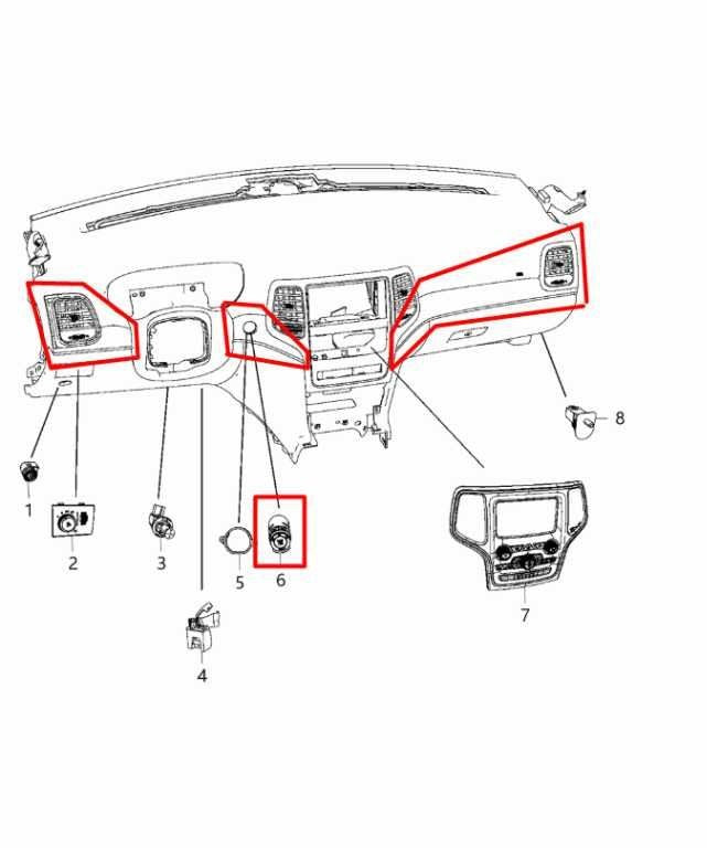 14-22 Jeep Grand Cherokee Engine Start Stop Ignition Switch Button w/ Air Vents - Alshned Auto Parts