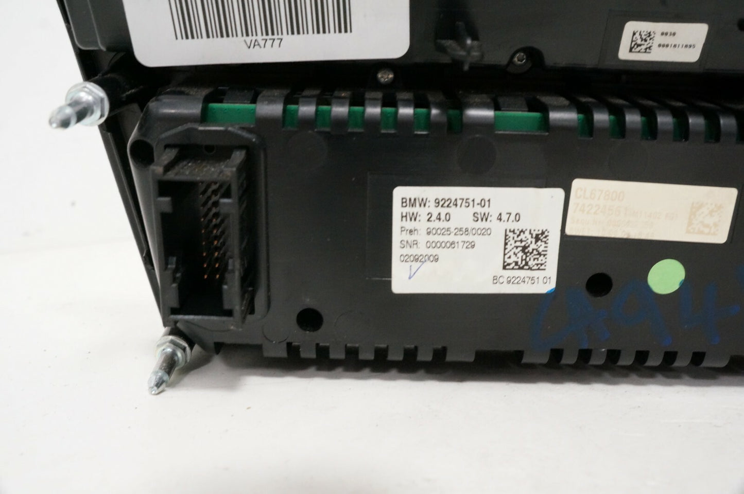 09 10 11 12 BMW 750I F01 Dash FM Radio Faceplate Climate Control 9224751-02 OEM - Alshned Auto Parts