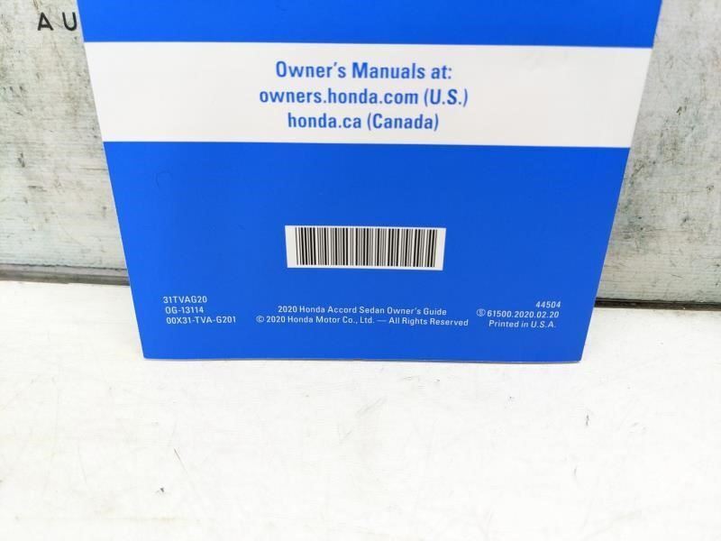 2020 Honda Accord Sedan Owners Guide set with Case 00X31-TVA-G201 OEM - Alshned Auto Parts