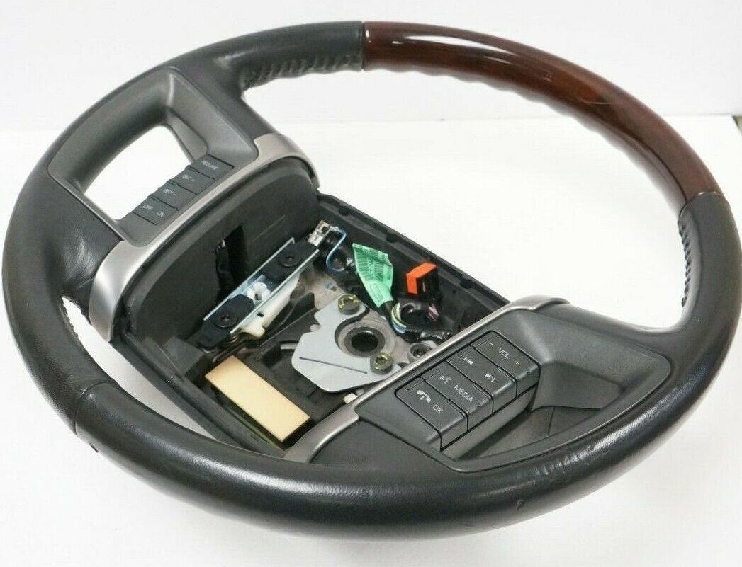 10 Lincoln MKZ Black Leather Wrapped Woodgrain Steering Wheel OEM 9H63 3F563 CG - Alshned Auto Parts